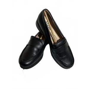 LifeStride Sonoma2 Black Smooth Leather Loafers Women's Size 7.5 M